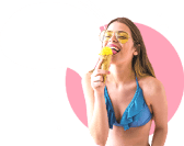 girl tastes ice cream